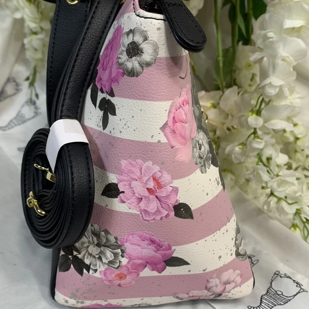 BETSEY JOHNSON BLACK,GREY, N PINK LUV BETSEY SATCHEL - Picture 6 of 8